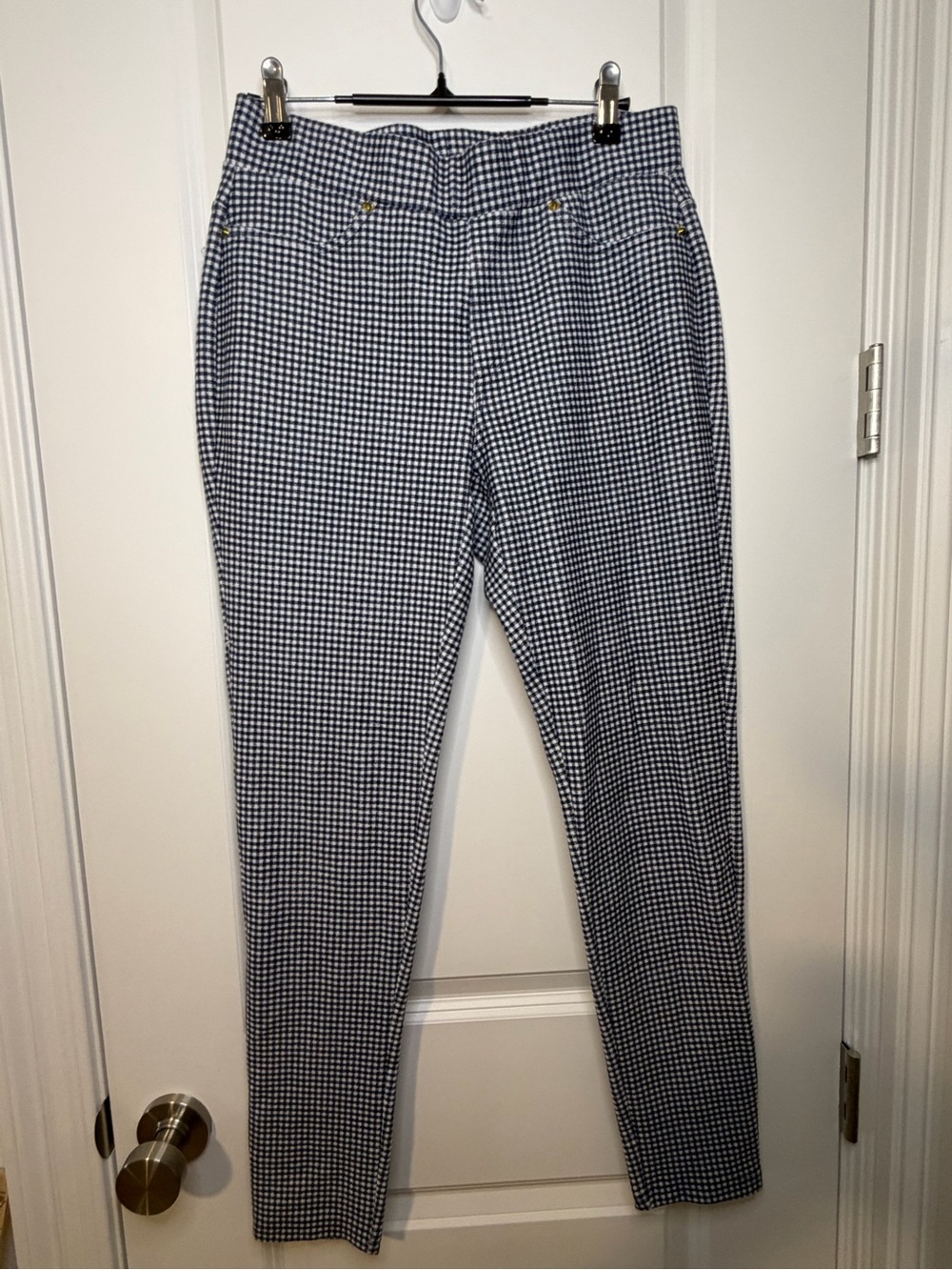 Michael Kors Black and White Check Pants Gingham Medium